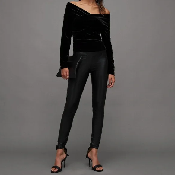 Allsaints velvet delta top ,Size 2 us (6uk) - Picture 2 of 4